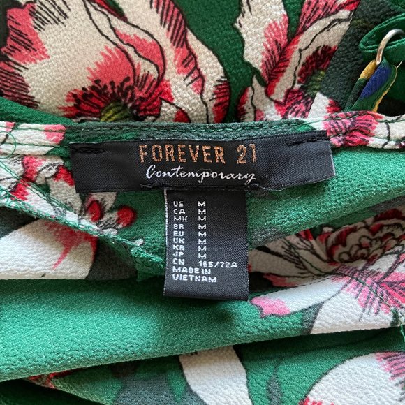 Contemporary Green Floral Jumpsuit Medium - Picture 5 of 5